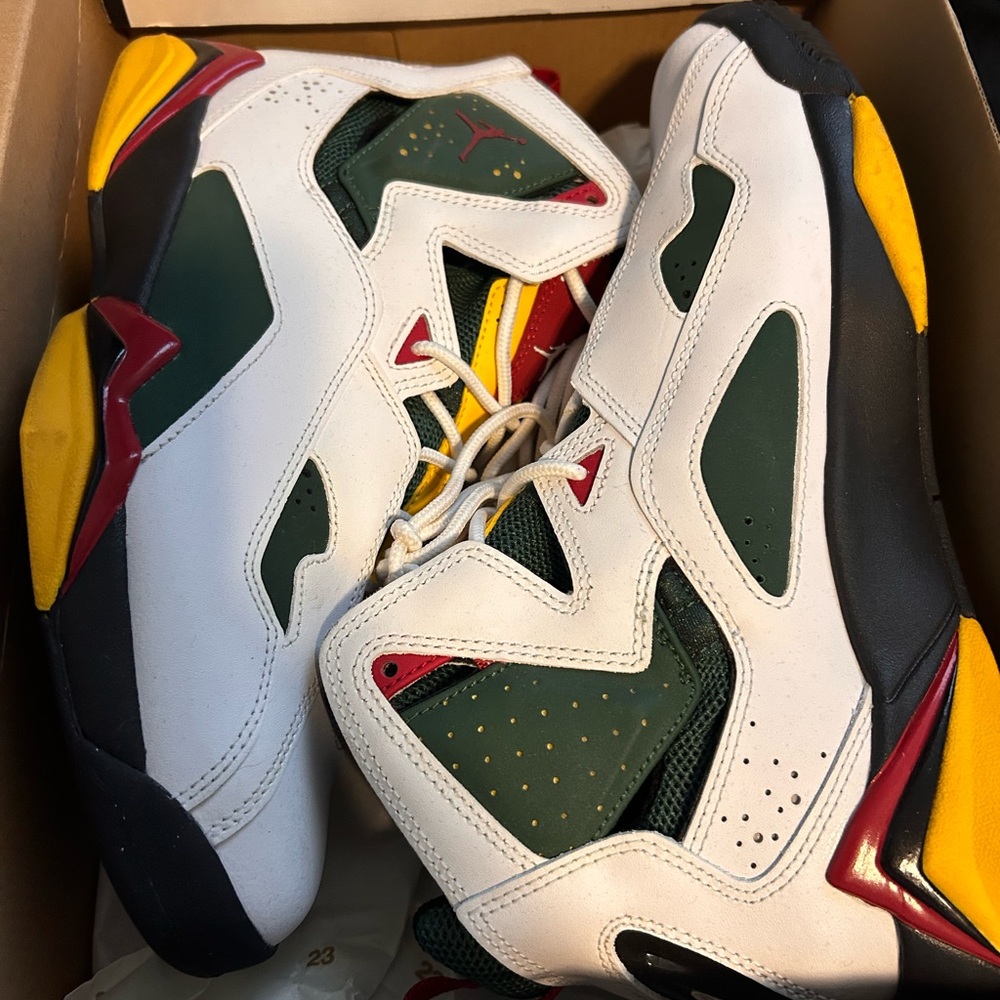 Jordan True Flight Sneakers - White, Red, Yellow, Black
